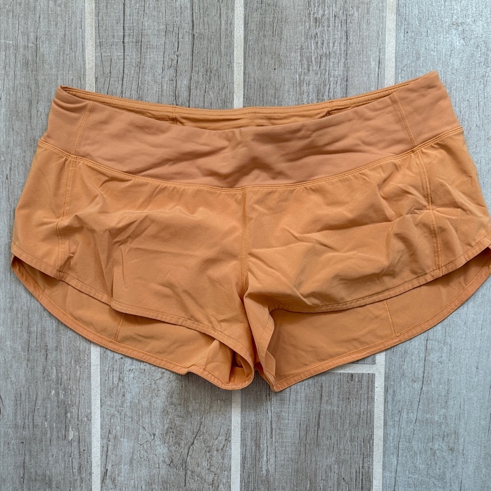 lululemon athletica Orange Low Rise Speed Up Athletic Shorts
